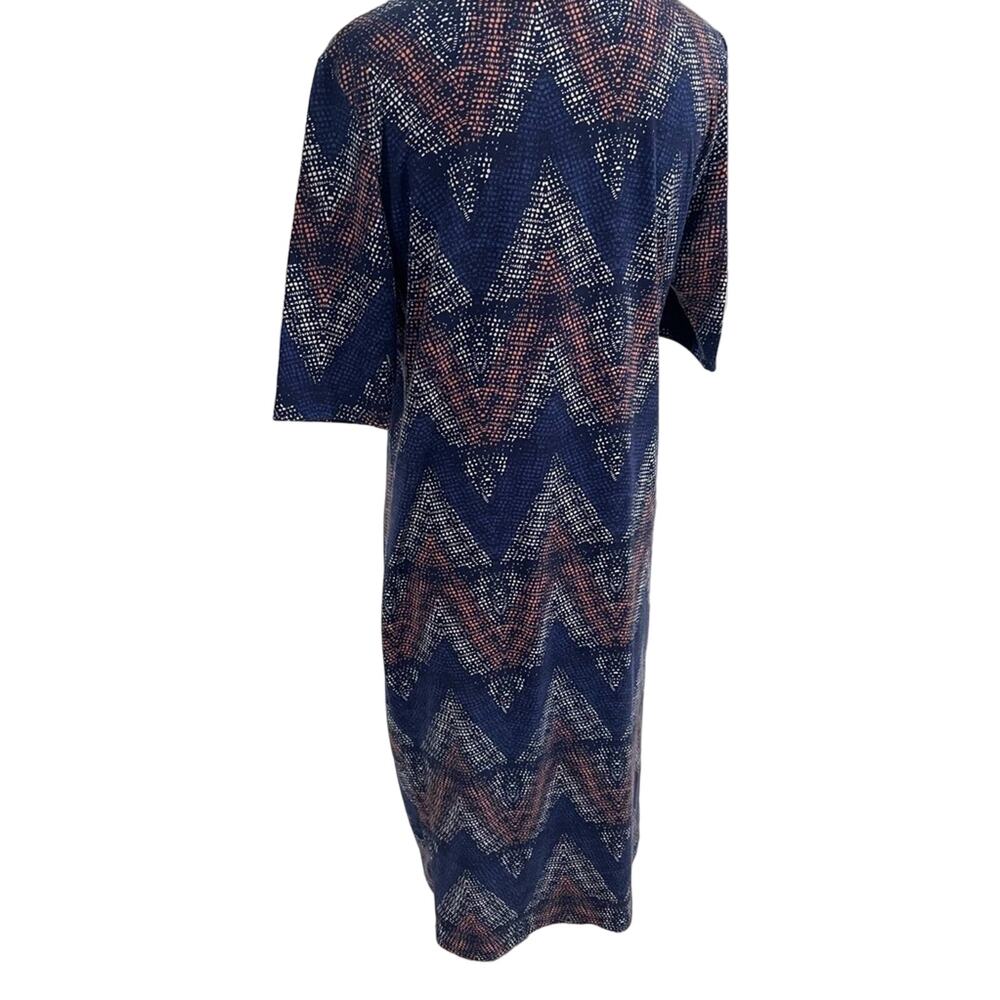 LuLaRoe Women’s Julia Geometric Design Blue White & Pink Knee Length Dress Sz XL - Picture 6 of 7